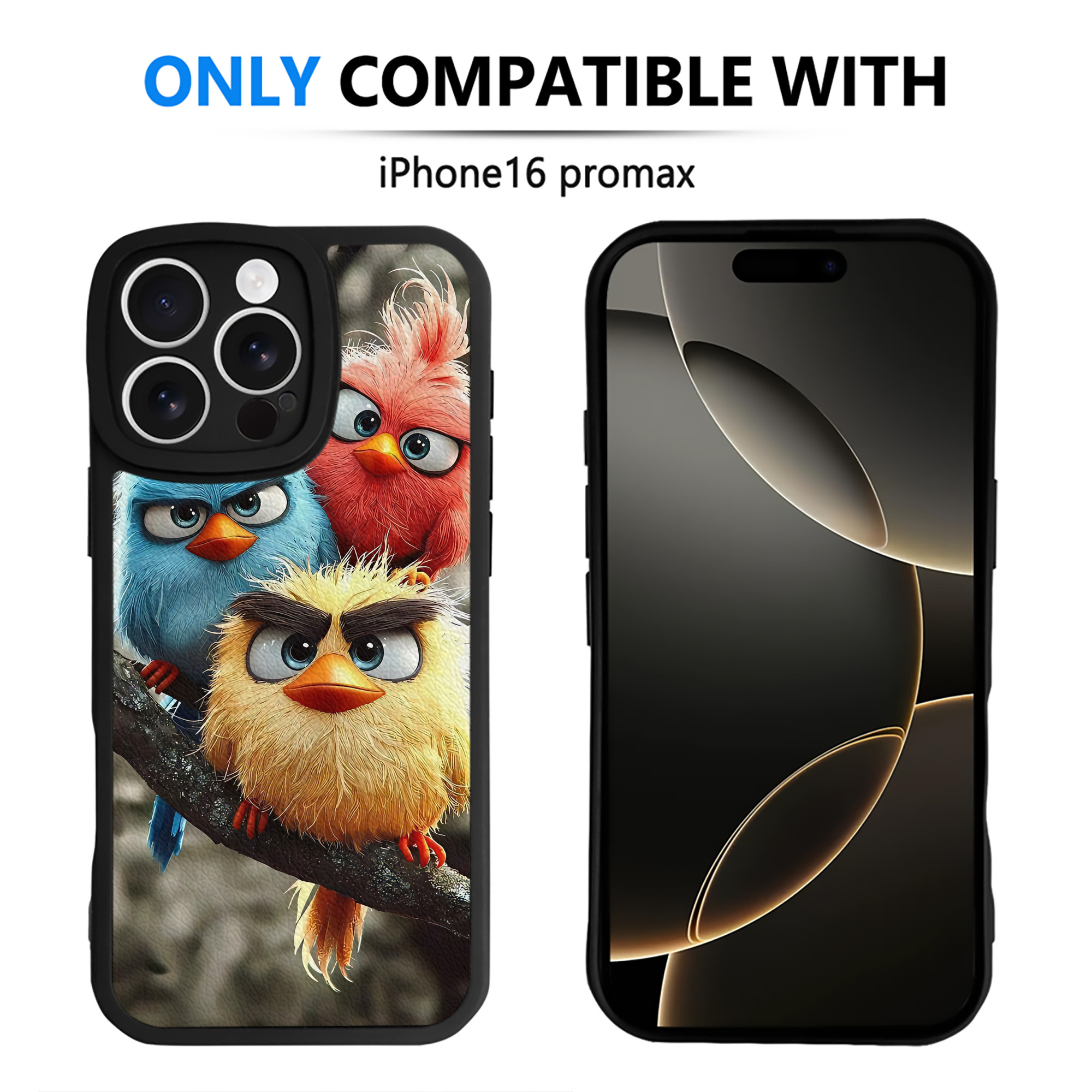 （画像用） Angry Birds アングリーバード 【iPhone 16シリーズ対応】シリコンスマホケース（レザー調） 材質：シリコン